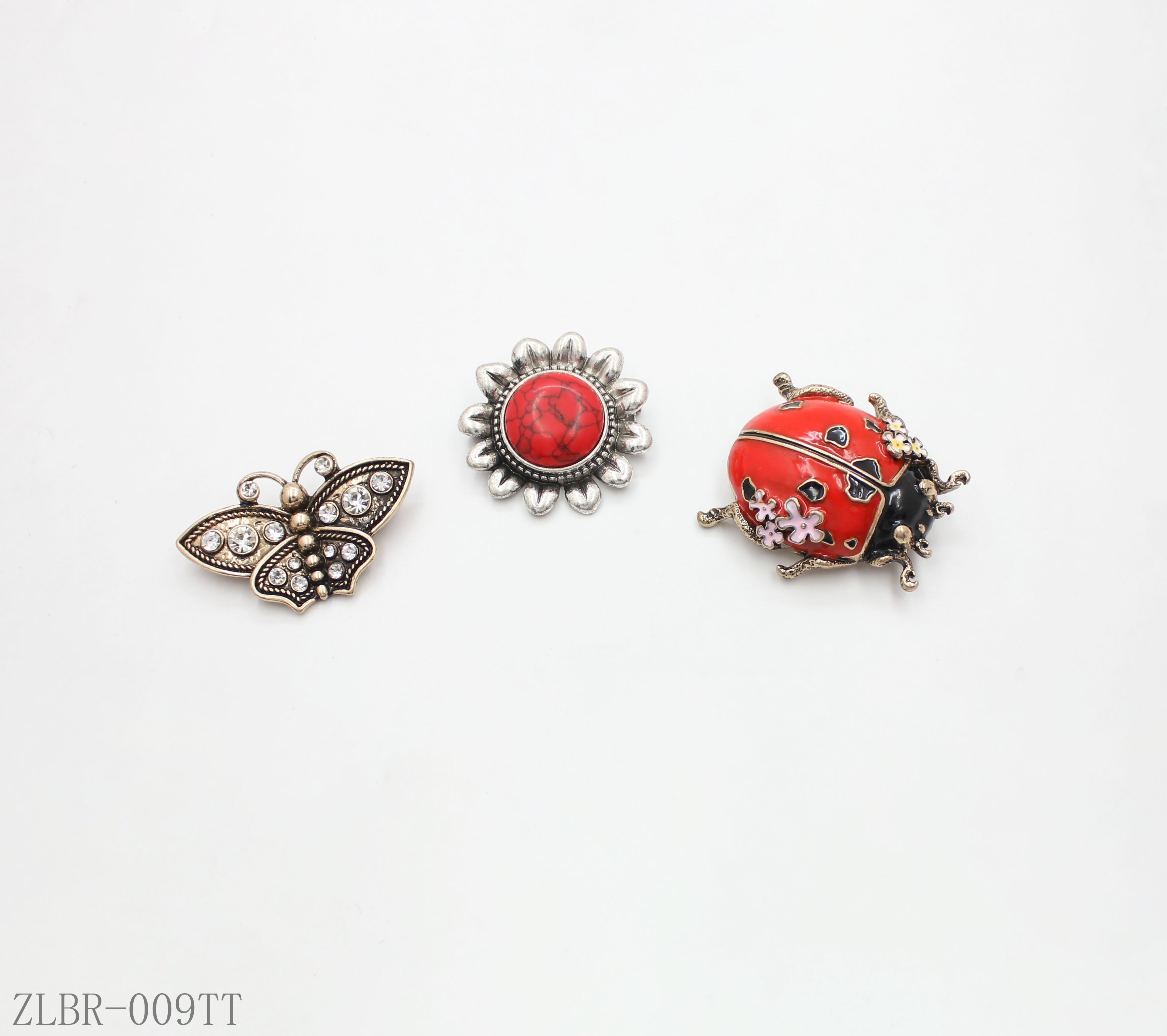 Custom Insect & Flower Brooch Set | Wholesale Jewelry Manufacturer  Set of 3 Vintage Insect & Flower Brooches Wholesale